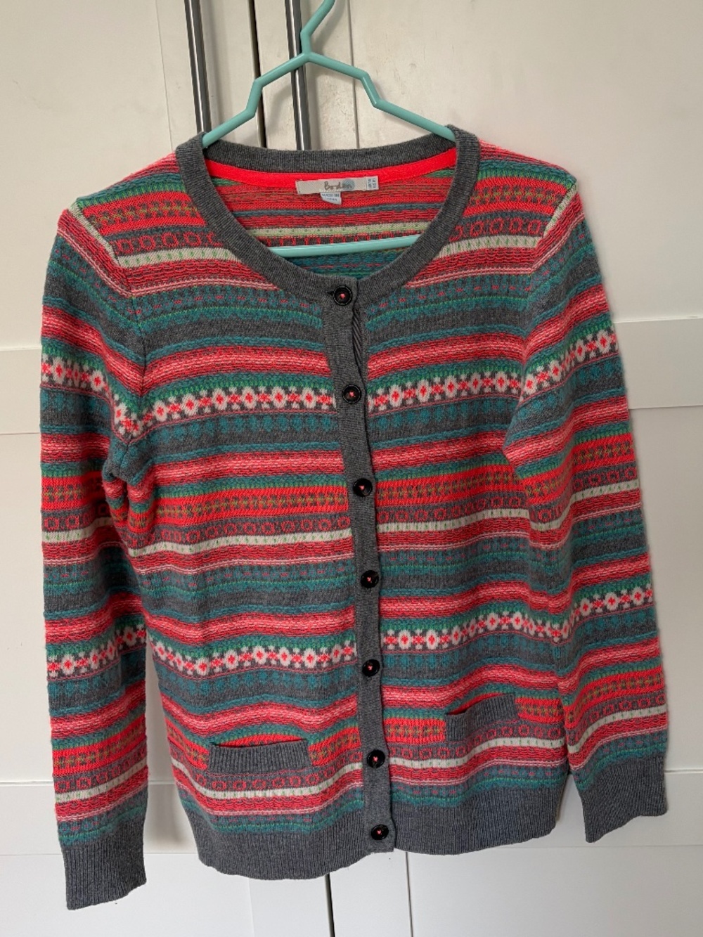 Boden Fair Isle Cardigan Women's US Size 10 Medium EUC